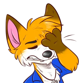 😑 ebbcd31e rubah, furry, kartun, antropomorfik, facepalm, emosi, stiker, penyesalan whatsapp sticker