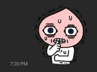 😮‍💨 39657749 7:20 PM 만화, 캐릭터, 복숭아, 감정, 걱정, 땀 telegram sticker