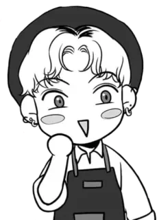 😏 4707fa12 Cartone animato, Chibi, Grembiule, Chef, Carino, Cameriere telegram sticker