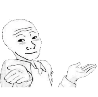 🤷‍♂️ ffc4cd61 Meme, Wojak, Indicare, Illustrazione, Personaggio telegram sticker