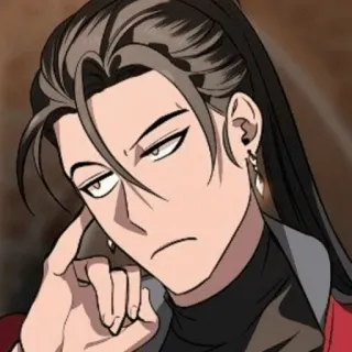 💥 1f28c046 アニメ, 男, キャラクター, ニヤリ, ポートレート, イヤリング telegram sticker