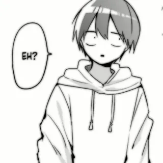 🗞 6c74ced6 EH? Anime, Manga, Anak laki-laki, Terkejut, Hoodie, Pertanyaan, Terkejut telegram sticker