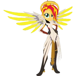 Human Sunset Shimmer telegram stickers