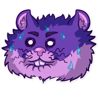 😰 0e798931 Chuột hamster, Hoạt hình, Động vật, Tím, Mồ hôi, Kiệt sức, Căng thẳng telegram sticker