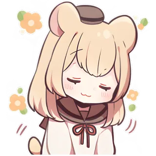 😌 00db57ca dễ thương, anime, hoạt hình, gấu, kawaii, nhân vật, hình minh họa, nhãn dán telegram sticker