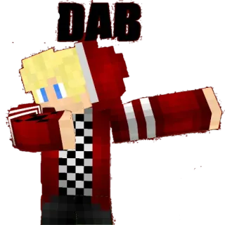 😱 842b781e DAB Dab, Minecraft, Personage, Rood, Blond telegram sticker