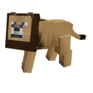 ☺️ d397222f minecraft, leeuw, blokkerig, dier, spel telegram sticker
