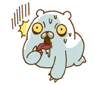 😲 086e3a3b マンガ, 動物, かわいい, クマ, 汗, 疲れた, 面白い telegram sticker