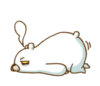 😩 825f85bf ホッキョクグマ, 動物, 漫画, 眠い, かわいい, だらしない telegram sticker