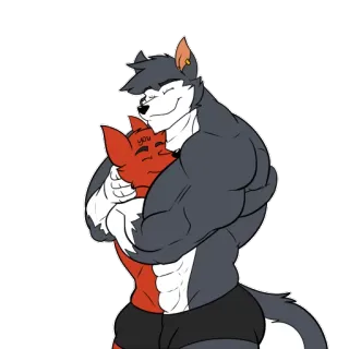 🤗 3e1aea29 兽人, 兽迷, 拥抱, 浪漫, 爱, 感情 telegram sticker