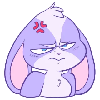 😡 f8060347 화난, 토끼, 만화, 스티커 telegram sticker