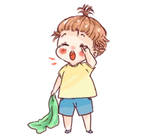 😪 0602cb50 cartoon, child, towel, sleepy, cute, art telegram sticker