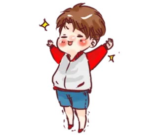 ☺️ f0dc68d0 cute, happy, sparkles, cartoon, boy, child telegram sticker