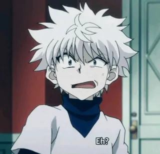 🤨 4af08042 Killua Hunter x Hunter Eh? anime, killua, hunter x hunter, expression, shocked whatsapp sticker
