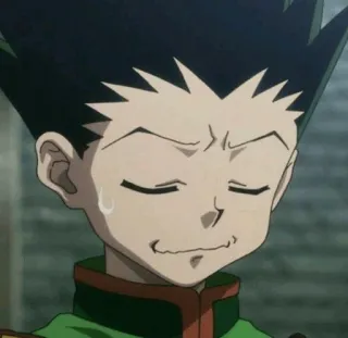 😅 5e233b9c Gon Freecss Hunter x Hunter anime, Gon Freecss, Hunter x Hunter, nervous, sweat, cartoon whatsapp sticker