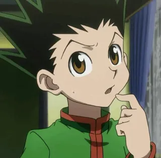 🤔 add699e1 Gon Freecss Hunter x Hunter anime, gon freecss, hunter x hunter, thinking, character whatsapp sticker