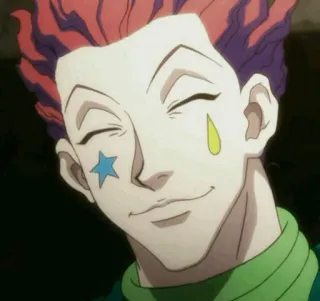 😀 ce4fba18 Hisoka Hunter x Hunter anime, manga, clown, jester, star, tear whatsapp sticker