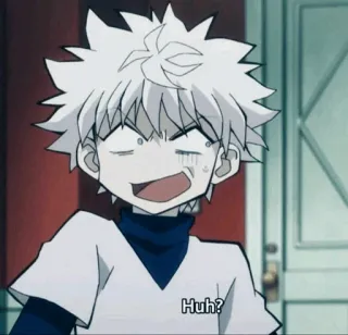 😳 fbf023df Killua Hunter x Hunter Huh? anime, killua, hunter x hunter, cartoon, shocked whatsapp sticker