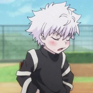 😳 6178ce3e Killua Zoldyck Hunter x Hunter Anime, Garçon, Cheveux Blancs, Fatigué, Hunter x Hunter telegram sticker