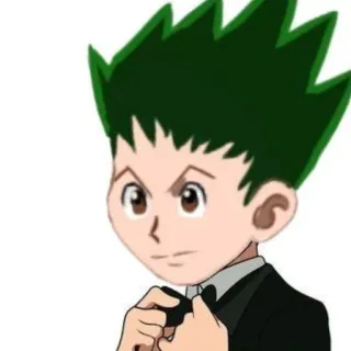 🧑‍💼 bf1e83a6 Gon Freecss Hunter x Hunter Anime, Garçon, Gon, Hunter, cheveux verts, smoking telegram sticker