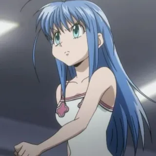 😡 df592714 animé, fille, cheveux bleus, dessin animé telegram sticker