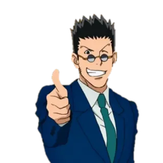 😒 605ade7a Leorio Paladiknight Hunter x Hunter Anime, Nhân vật, Leorio, Hunter x Hunter, Giơ ngón tay cái, Cười telegram sticker