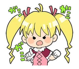 😠 4a3d90a1 ガ anime, angry, cartoon, girl, japanese telegram sticker