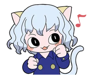 🎵 adf1dcac Neferpitou Hunter x Hunter anime, cat, neferpitou, hunter x hunter, cartoon telegram sticker