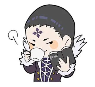 ☕ b91f4e6f Chrollo Lucilfer Hunter x Hunter Book chrollo lucilfer, hunter x hunter, anime, book, tea telegram sticker