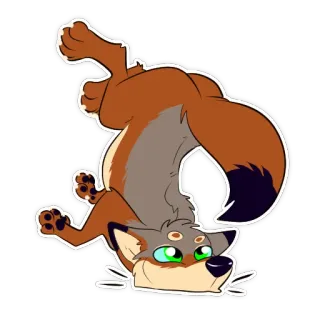 😎 0c00d520 raposa, animal, desenho animado, adesivo, marrom, fofo, brincalhão, peludo telegram sticker