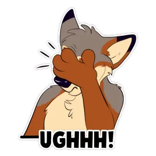 👄 1167aa46 UGHHH! ugh, irritado, frustrado, facepalm, animal, peludo, desenho animado telegram sticker