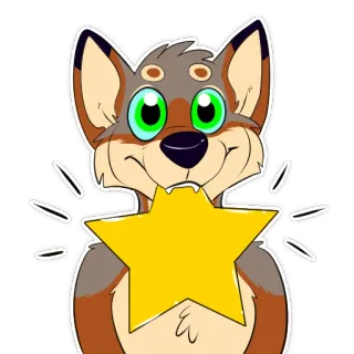 ⭐️ 18b5e905 cachorro, estrela, fofo, desenho animado, animal, feliz telegram sticker