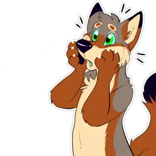 😮 2bfc8931 Furry, Antropomórfico, Raposa, Chocado, Desenho animado, Adesivo telegram sticker