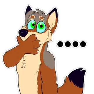 😮 56c60a3e oooo raposa, animal, desenho animado, peludo, fofo, pensando, cachorro telegram sticker