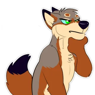 🤔 77031bf2 lobo, furry, desenho animado, animal, antropomórfico, personagem, ilustração telegram sticker