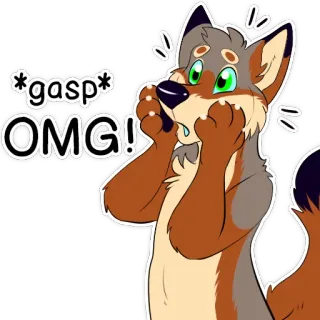 😧 88a18551 *gasp* OMG! Furry, Omg, Gasp, Chocado, Raposa desenho, Surpreso telegram sticker