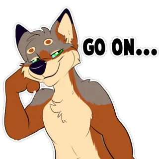 😏 92525be6 GO ON... Furry, Lobo, Desenho animado, Animação, Vamos lá telegram sticker