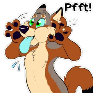 😝 a6044e99 Pffft! Desenho animado, Animal, Cachorro, Língua, Engraçado, Patas, Peludo telegram sticker