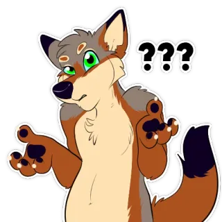 🤙 b2e19dd3 ??? Furry, Desenho animado, Raposa, Pergunta, Confuso, Animal telegram sticker