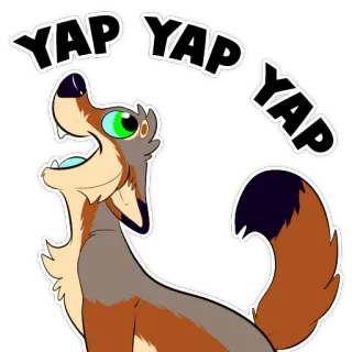 📢 b714dda3 YAP YAP YAP YAP animal, raposa, cachorro, latido, desenho animado, fofo telegram sticker