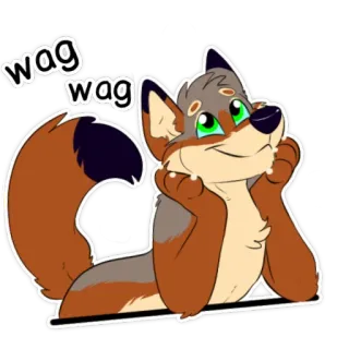 🐕 d4d259cf wag wag Desenho animado, Animal, Cachorro, Abanar, Fofo telegram sticker