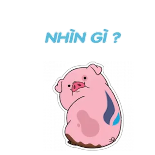 😩 a0a6e7ac Waddles Gravity Falls NHÌN GÌ? cochon, mignon, dessin animé, Waddles, Gravity Falls, animal whatsapp sticker