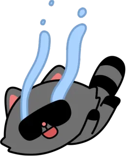 😭 a5e6cadd rakun, menangis, kartun, hewan, sedih, air mata telegram sticker