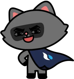 👍 0e8c7567 raton laveur, animal, super-héros, cape, dessin animé, mignon whatsapp sticker