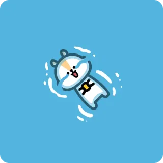 😢 17e98dcf Dessin animé, Animal, Mignon, Natation, Joyeux, Flottant whatsapp sticker