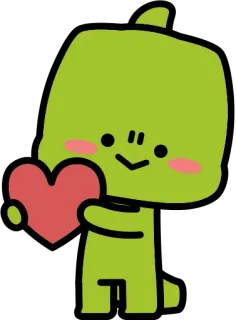 😍 5c0555fb mignon, dinosaure, coeur, amour, dessin animé, autocollant whatsapp sticker