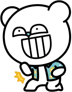 😉 d0a0e4cc Dessin animé, Ours, Personnage, Joyeux, Drôle whatsapp sticker