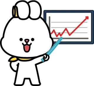 📈 dce59444 dessin animé, lapin, graphique, affaires, présentation, graphique whatsapp sticker