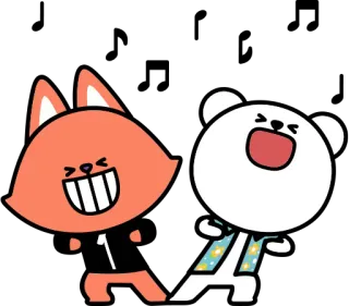 🤘 fd9d245e renard, ours, dessin animé, animal, autocollant whatsapp sticker