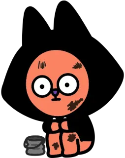 😳 99c4a7e3 gatto, cartone animato, animale, carino, kawaii, adesivo telegram sticker